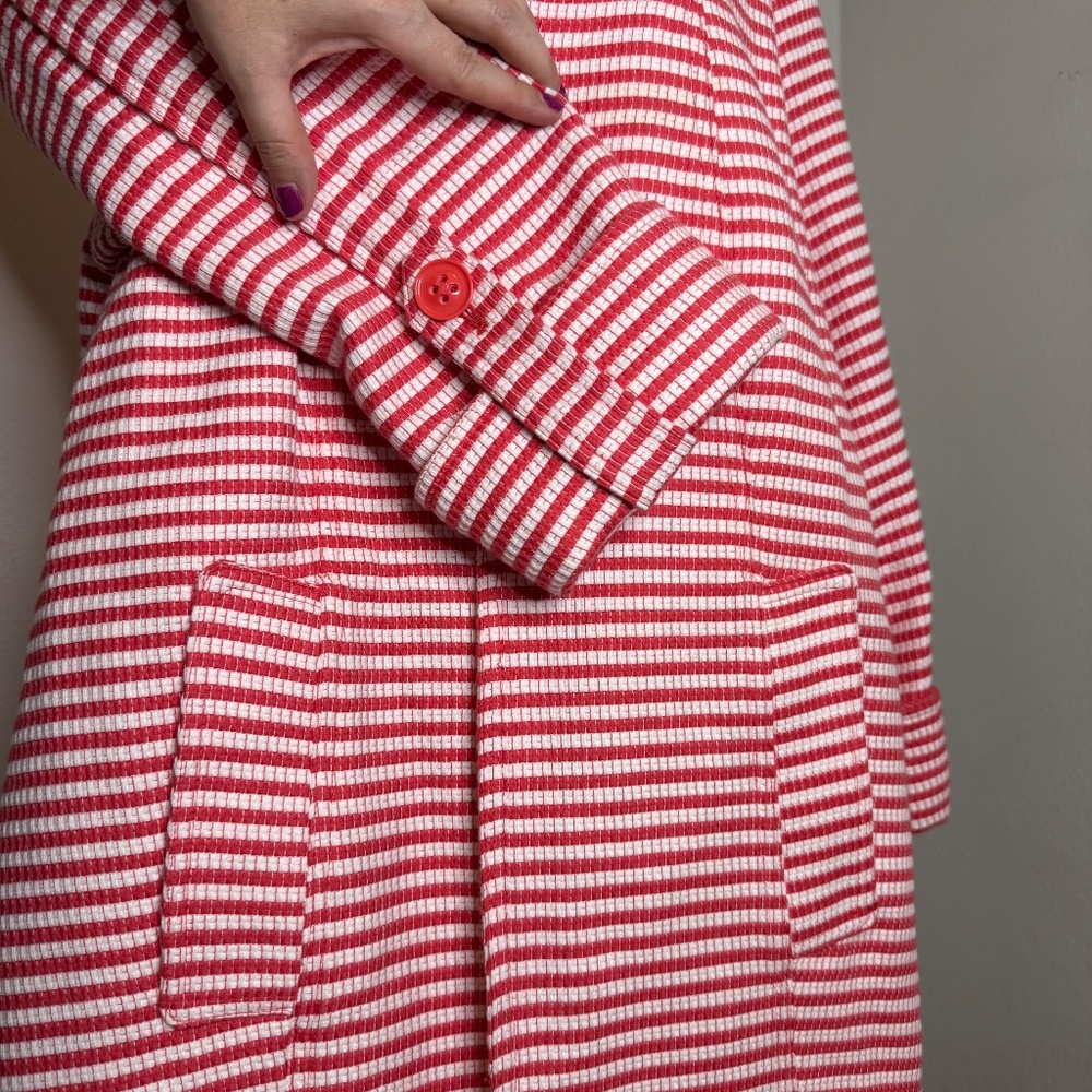 Peter Nygard Women's Knit Coat Jacket Striped Orange & White Size Large - Picture 5 of 11
